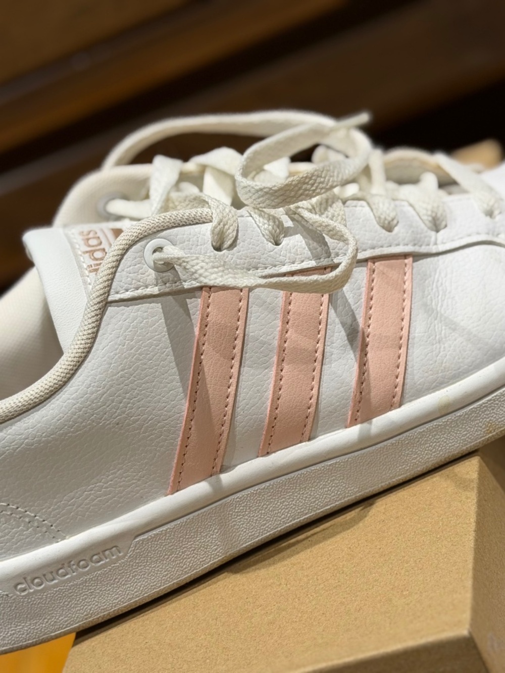 Adidas Cloudfoam Advantage Pink Stripe Sneakers Size 7